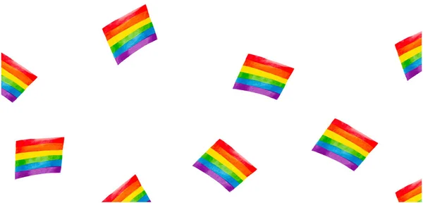 Regenbogenflagge Aquarell Background Lgbt Pride Monat Texturkonzept Vektor — Stockvektor