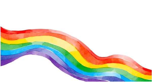 Tęczowa Flaga Akwarela Tła Lgbt Pride Miesiąc Tekstury Koncepcji Wektor — Wektor stockowy