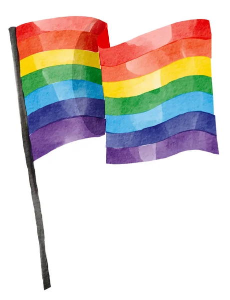 Bandera Arco Iris Acuarela Fondo Lgbt Orgullo Concepto Textura Mes — Archivo Imágenes Vectoriales