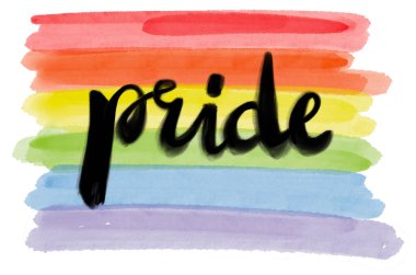 Gökkuşağı bayrağı suluboya arka plan. LGBT Onur Ay dokusu konsepti. vektör