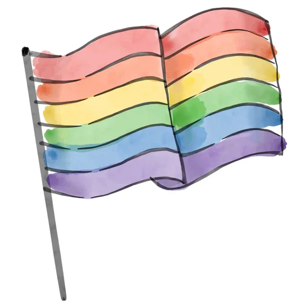Bandera Arco Iris Acuarela Fondo Lgbt Orgullo Concepto Textura Mes — Archivo Imágenes Vectoriales