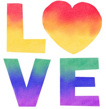 LGBT Gurur Ayı suluboya doku konsepti. Gökkuşağı aşk mesajı. Vektör.