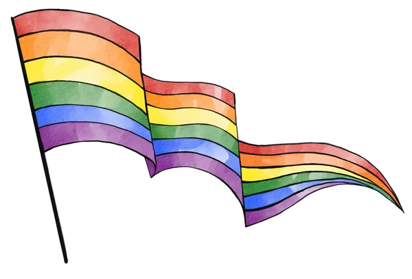 Tęczowa Flaga Akwarela Tła Lgbt Pride Miesiąc Tekstury Koncepcji Wektor — Wektor stockowy