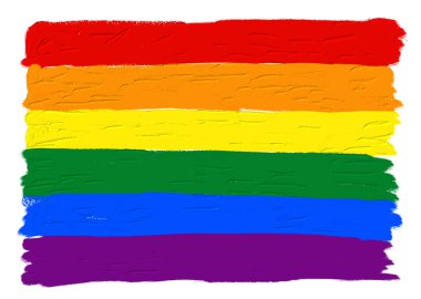 Gökkuşağı boya fırçası tarzı suluboya arka plan. LGBT Gurur Ayı suluboya dokusu.
