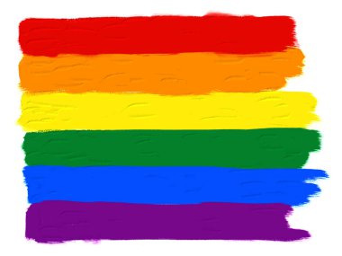 Gökkuşağı boya fırçası tarzı suluboya arka plan. LGBT Gurur Ayı suluboya dokusu.