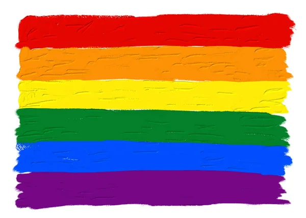 Rainbow Oil Paint Brush Style Watercolor Background Lgbt Pride Month — Stock Vector