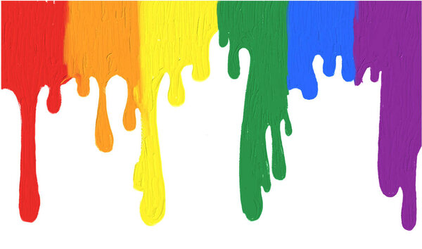Rainbow oil paint brush  style watercolor background.LGBT  Pride month watercolor texture concept.vector