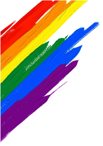 Rainbow Peinture Huile Style Pinceau Aquarelle Background Lgbt Pride Mois — Image vectorielle
