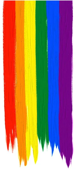 Regenboog Olieverf Borstel Stijl Aquarel Achtergrond Lgbt Pride Maand Aquarel — Stockvector