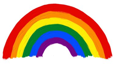 Gökkuşağı boya fırçası tarzı suluboya arka plan. LGBT Gurur Ayı suluboya dokusu konsepti. vektör