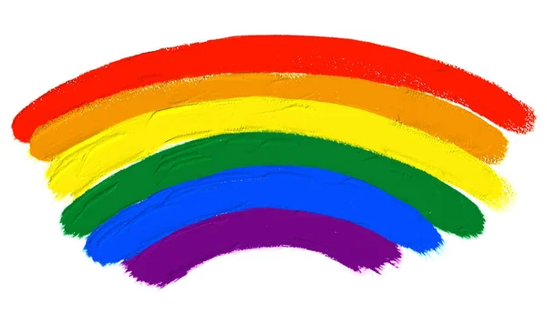 Rainbow Olej Štětec Styl Akvarel Pozadí Lgbt Pride Měsíc Akvarel — Stockový vektor