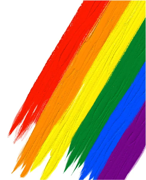 Rainbow Olej Štětec Styl Akvarel Pozadí Lgbt Pride Měsíc Akvarel — Stockový vektor