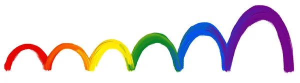彩虹油漆刷风格水彩画背景 Lgbt骄傲月水彩画纹理概念 — 图库矢量图片
