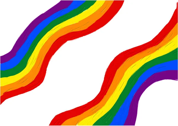 Rainbow Peinture Huile Style Pinceau Aquarelle Background Lgbt Pride Mois — Image vectorielle
