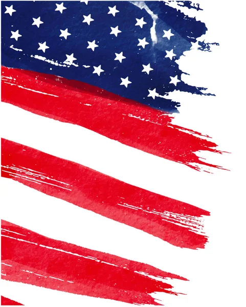 Usa Flag Watercolor Brush Paint Textured Vector Illustration — Stock Vector