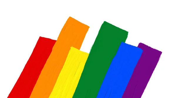 Rainbow Flag Oil Paint Brush Style Watercolor Background Lgbt Orgulho —  Vetores de Stock