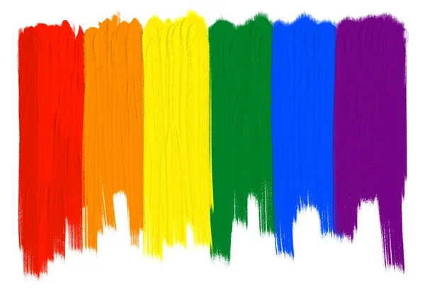 Rainbow Flag Oil Paint Brush Style Watercolor Background Lgbt Pride — Stock Vector