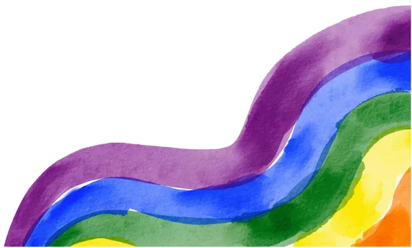 Regenboog Vlag Aquarel Borstel Achtergrond Lgbt Pride Maand Textuur Concept — Stockvector
