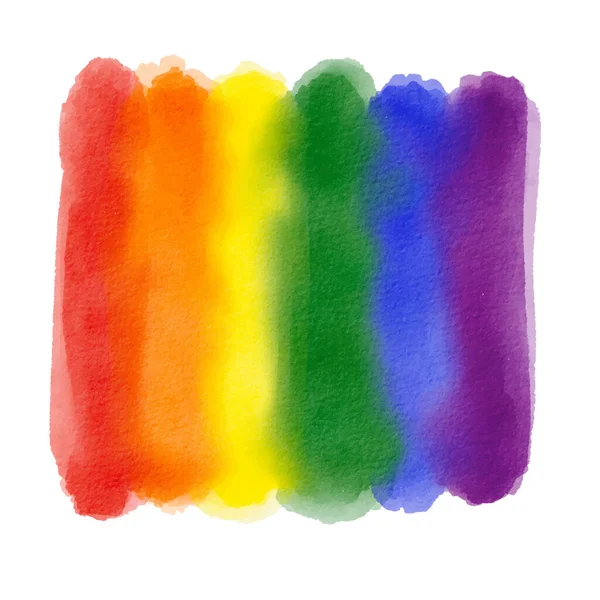 Tęczowa Flaga Tło Pędzla Akwarelowego Lgbt Pride Miesiąc Tekstury Koncepcji — Wektor stockowy