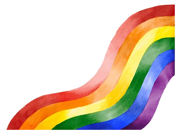 Duhová Vlajka Akvarel Štětec Pozadí Lgbt Pride Měsíc Textury Koncepce — Stockový vektor