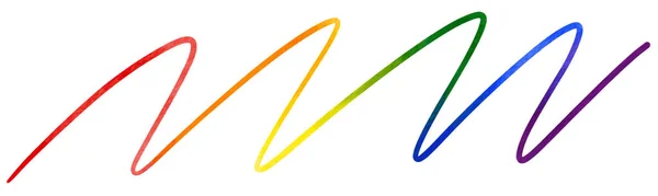 Baris Panjang Rainbow Untuk Kuas Text Watercolor Terisolasi Pada Warna - Stok Vektor