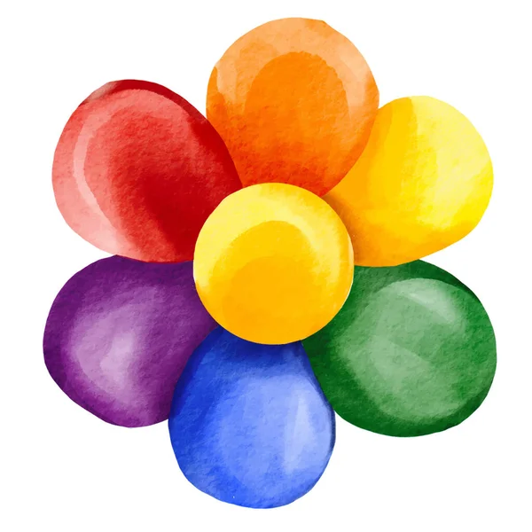 Цветочная Акварельная Кисть Rainbow Векторная Иллюстрация — стоковый вектор