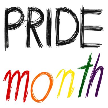 El çizimi kalem gökkuşağı gurur ayı suluboya resim beyaz arka planda izole. LGBT Gurur Ayı konsepti. Vektör illüstrasyonu