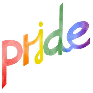 Beyaz arkaplanı izole etmek için suluboya fırça boyası. LGBT Gurur Ayı suluboya dokusu konsepti. Vektör illüstrasyonu. 