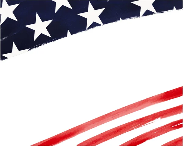 Handzeichnung Usa Flagge Aquarell Pinselfarbe Isolieren Auf Weißem Hintergrund Vektorillustration — Stockvektor