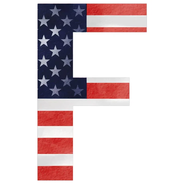 Письмо Руки Окрашены Сша Алфавит Текст Флагом Соединенных Штатов Америки — стоковый вектор