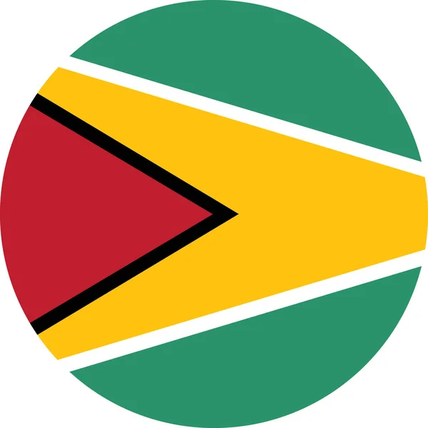 Botón Bandera Guyana Sobre Fondo Blanco — Vector de stock