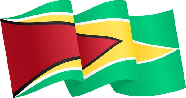 Guyana Onda Bandera Aislada Png Fondo Transparente — Archivo Imágenes Vectoriales