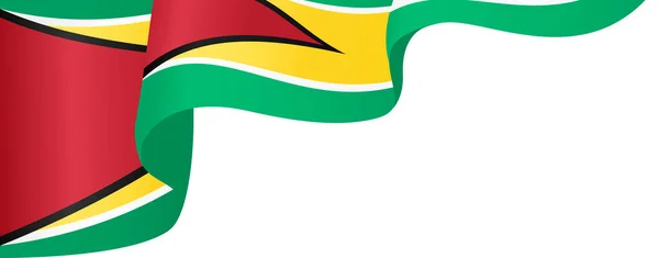 Guyana Flag Wave Isolated Png Transparent Background — Stock Vector