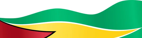 Guyana Flagge Welle Isoliert Auf Png Oder Transparentem Hintergrund — Stockvektor