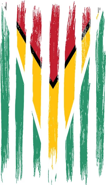 Guyana Zászló Ecset Festék Texturált Elszigetelt Png Vagy Átlátszó Háttér — Stock Vector