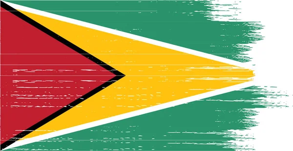 Drapeau Guyana Avec Peinture Pinceau Texturé Isolé Sur Fond Png — Image vectorielle