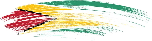 Bandera Guyana Con Pintura Pincel Texturizada Aislada Sobre Fondo Png — Archivo Imágenes Vectoriales