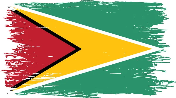 Bandera Guyana Con Pintura Pincel Texturizada Aislada Sobre Fondo Png — Vector de stock