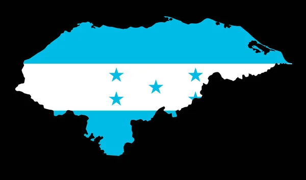 Honduras Flagge Auf Der Karte Auf Transparentem Hintergrund — Stockvektor