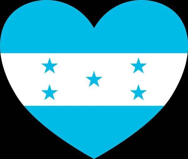 Honduras Flagga Hjärtform Isolerad Transparent Bakgrund — Stock vektor