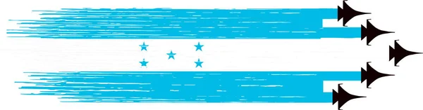 Σημαία Ονδούρας Στρατιωτικά Μαχητικά Αεροσκάφη Απομονωμένο Υπόβαθρο — Διανυσματικό Αρχείο