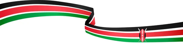 Kenya Bayrak Dalgası Png Veya Şeffaf Arkaplanda Izole Edildi — Stok Vektör