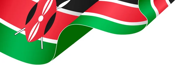 Kenya Flag Wave Isolated Png Transparent Background — Stock Vector