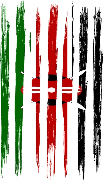 Σημαία Κένυας Πινέλο Χρώματος Υφή Απομονωμένη Png Διαφανές Φόντο — Διανυσματικό Αρχείο