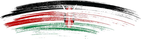 Drapeau Kenya Avec Peinture Pinceau Texturé Isolé Sur Fond Png — Image vectorielle