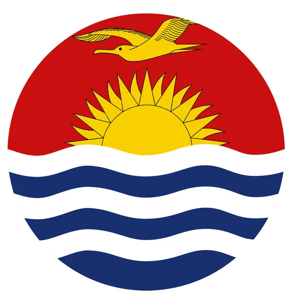 Botão Bandeira Kiribati Fundo Branco —  Vetores de Stock