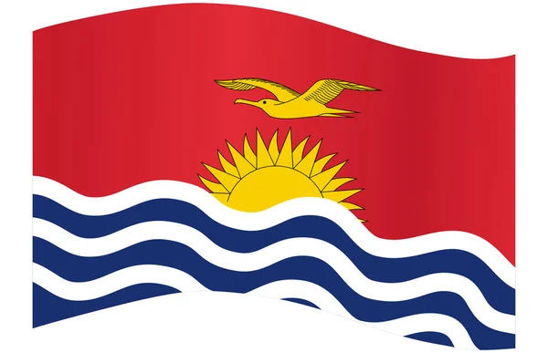 在Png或透明背景上孤立的基里巴斯国旗波 — 图库矢量图片