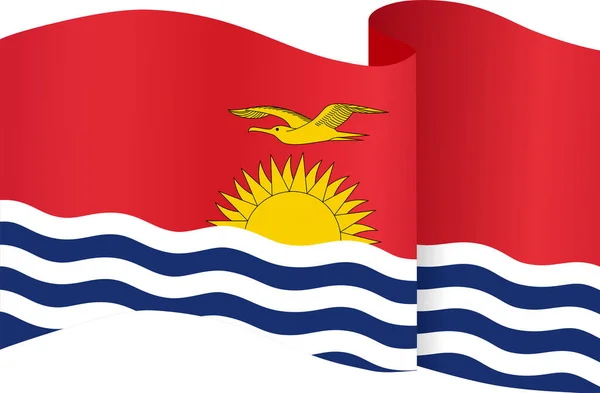 Onda Bandeira Kiribati Isolado Png Fundo Transparente —  Vetores de Stock