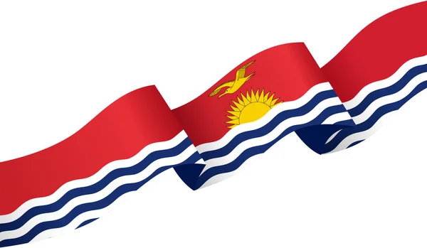 Kiribati Zászló Hullám Elszigetelt Png Vagy Átlátszó Háttér — Stock Vector