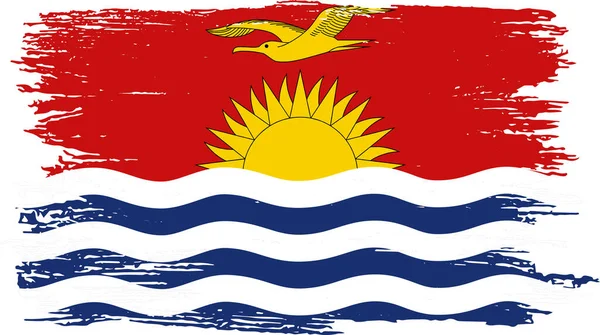 Bandera Kiribati Con Pintura Pincel Texturizada Aislada Sobre Fondo Png — Vector de stock